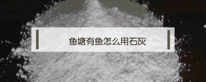 魚(yú)塘有魚(yú)怎么用石灰