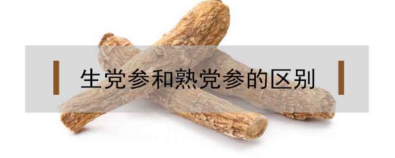 生黨參和熟黨參的區別