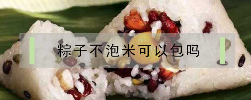 粽子不泡米可以包嗎