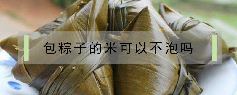 包粽子的米可以不泡嗎