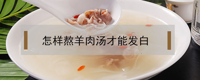 怎樣熬羊肉湯才能發(fā)白