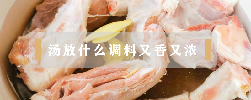 湯放什么調料又香又濃